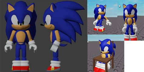 i made a sonic model in the roblox style (i used blender ...