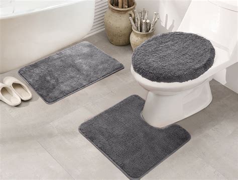 Royalty 3-Piece Bath Rug Set in Silver - Walmart.com - Walmart.com