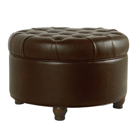 HomePop Large Tufted Round Storage Ottoman, Multiple Colors - Walmart ...