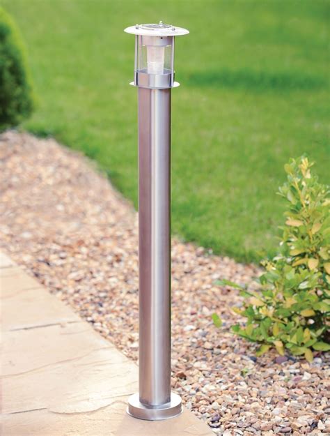 90CM STAINLESS STEEL OUTDOOR PATIO DRIVEWAY GARDEN LED SOLAR LAMP POST ...