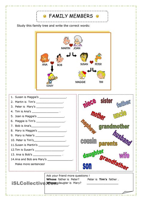 english 4 kids connect level 2 family vocabulary worksheet - worksheets ...