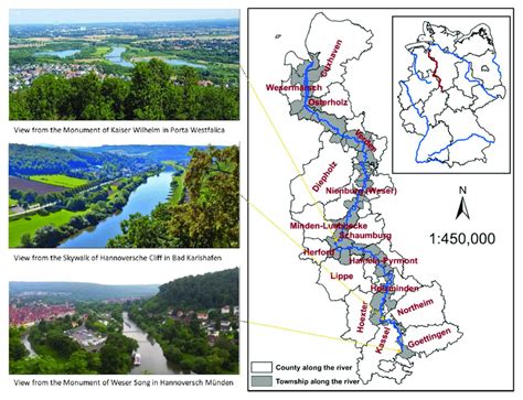 The geographical location of the Weser River in Germany. | Download ...