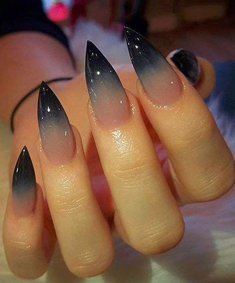 87 Fabulous Black Ombre Stiletto Nail Design 2018 | Goth nails, Nails ...