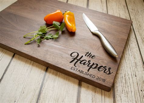 Home & Living Cookware Personalized Cutting Board Custom Name Acacia ...