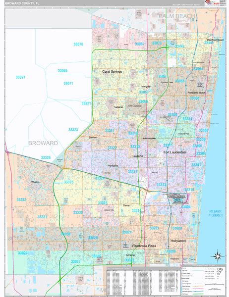 Broward County, FL Wall Map Premium Style by MarketMAPS - MapSales