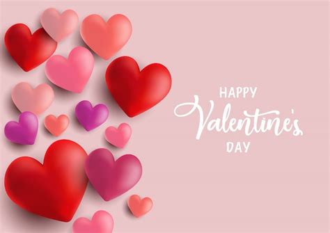 Free Vector | Valentine's day hearts greeting card