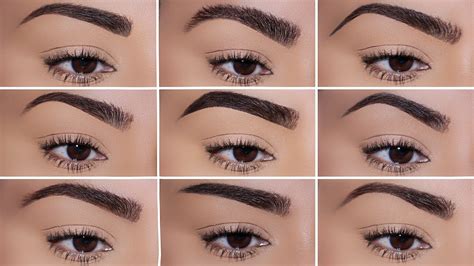 How To: 9 Different Eyebrow Styles & How they TRANSFORM your Face - YouTube