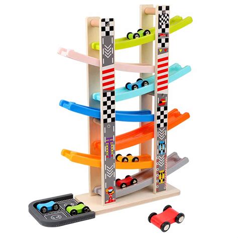 Special ramp racer toy : 8 bright mini cars set off from the top ...