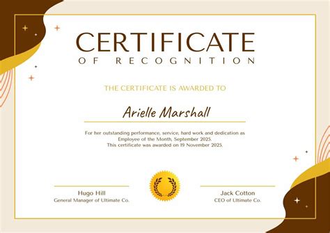 Employee of the Month Certificate | Free Certificate Template - Piktochart