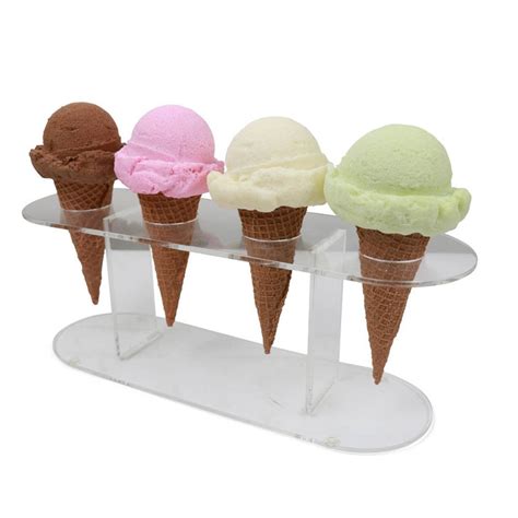 Fake Set of 4 Assorted Single Scoop Ice Cream Cones