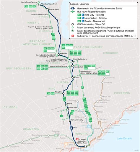 Transit Toronto Image: Barrie GO Train Map 20170626