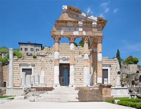 Brescia - the Roman Ruins of Capitolium Stock Photo - Image of ancient ...