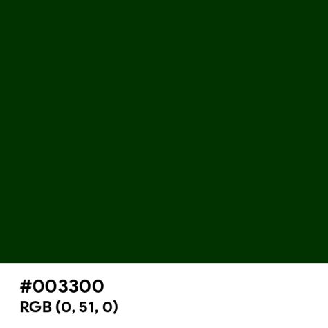 Dark Green (Traditional) color hex code is #003300