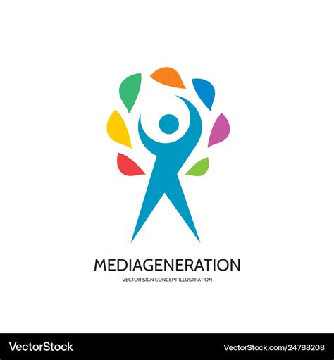 Media generation - logo template concept Vector Image