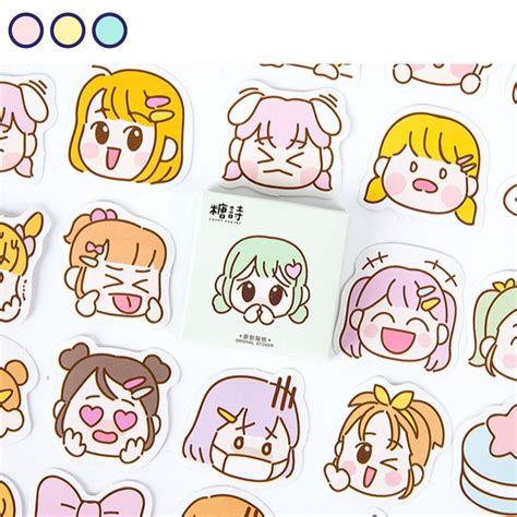 45 cute Kawaii girl stickers. Kawaii girl stickers for bujo and ...