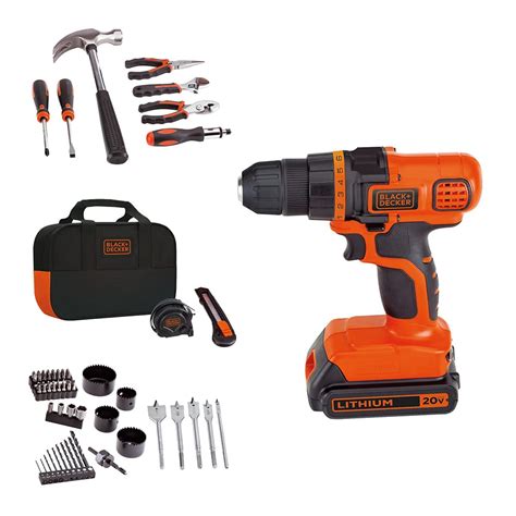 Buy BLACK+DECKER 20V Max Drill & Home Tool Kit, 68 Piece (LDX120PK ...