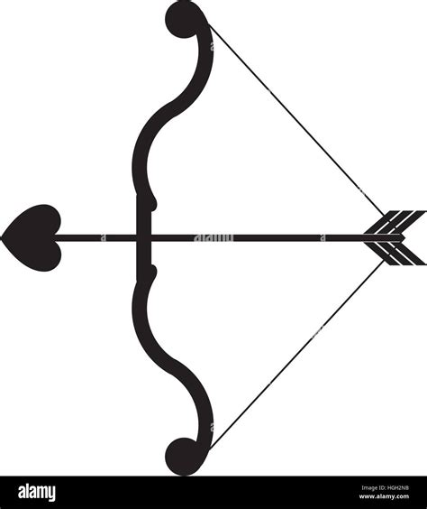 silhouette bow and arrow heart love sign Stock Vector Image & Art - Alamy