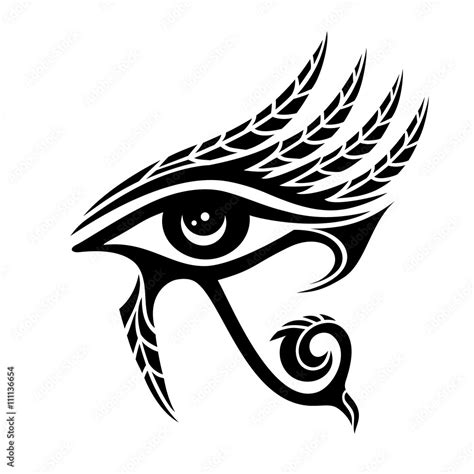 Horus eye, falcon god, feathers, protection symbol Stock Vector | Adobe ...