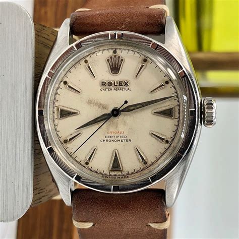 1961 Vintage Rare Rolex 6103 Red Officially Writing Dial Bubbleback ...