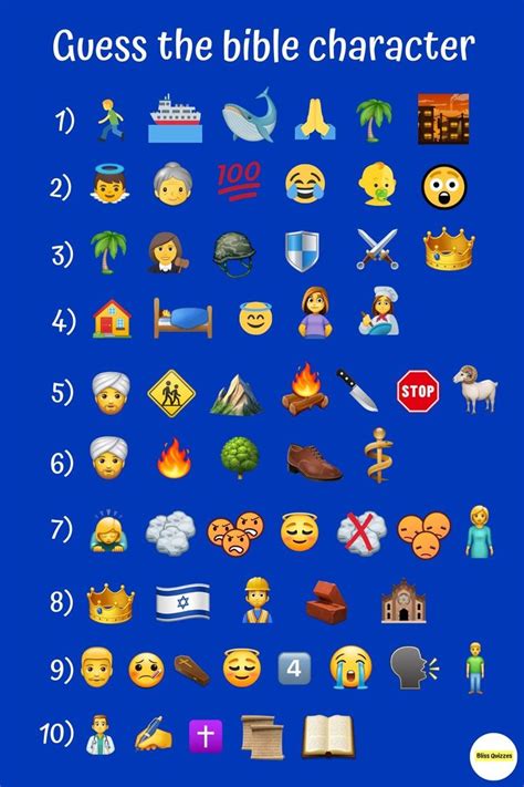 Emoji bible quiz who are they | Bible quiz, Bible trivia games, Bible ...