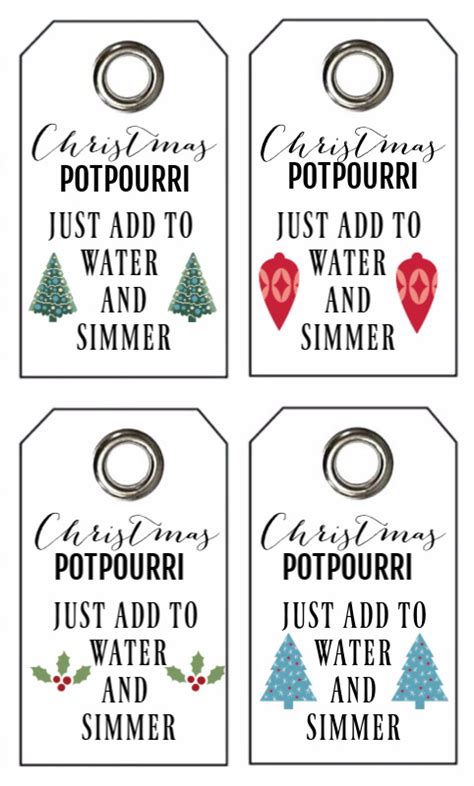 Christmas potpourri printable tags and recipe - My Sweet Savannah