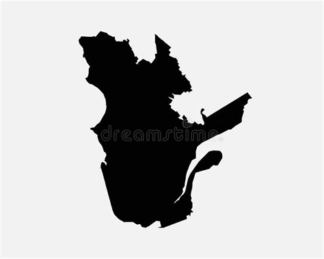 Quebec Canada Map Black Silhouette. QC, Canadian Province Shape ...