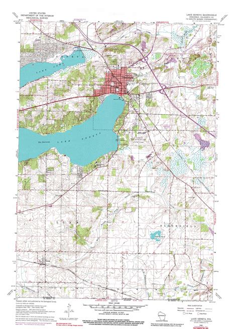 Lake Geneva topographic map, WI - USGS Topo Quad 42088e4