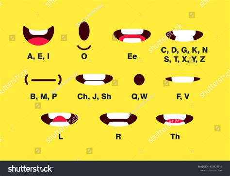 Mouth Animation Different Expressions Flat Style Stock Vector (Royalty ...