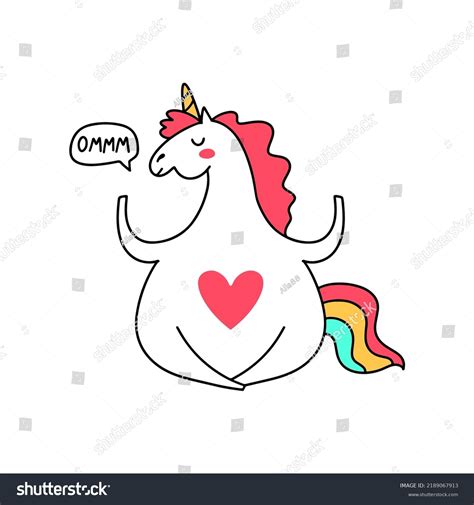 Hand Drawn Cute Unicorn Sitting Making Stock Vector (Royalty Free ...