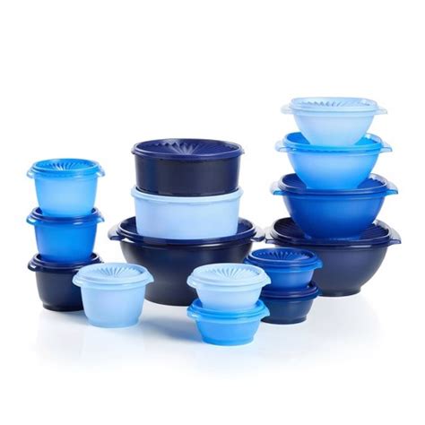 Tupperware 30pc (set Of 15) Heritage Food Storage Container Set Blue ...