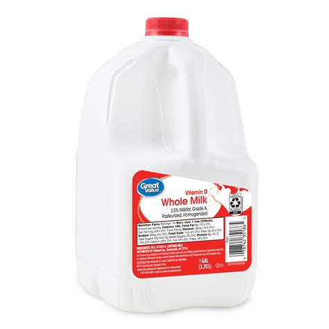 Buy Great Value Whole Vitamin D Milk, Gallon, 128 fl oz Online at ...