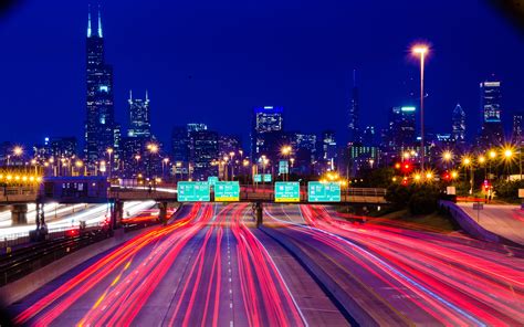 Wallpaper : city, cityscape, night, road, long exposure, skyline ...