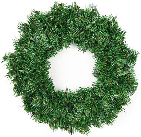 Yibaision Green Christmas Wreath Undecorated Simple Christmas Wreath ...