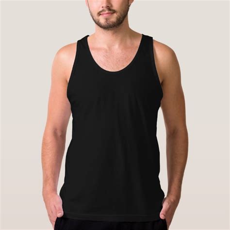 Plain black jersey tank top for men | Zazzle.ca