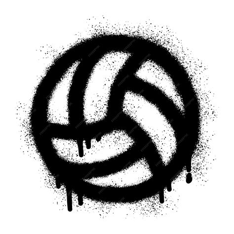 Premium Vector | Volleyball ball graffiti with black spray paint