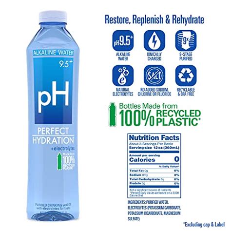 Perfect Hydration 9.5+ pH Alkaline Drinking Water | 100% Recycled ...