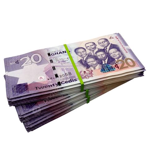 20 Ghanaian Cedi Stack Pile, Ghanaian Cedi Stack Pile, Ghana Currency ...