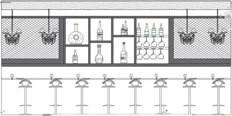 Bar Elevation cad drawing is given in this cad file. Download this 2d ...