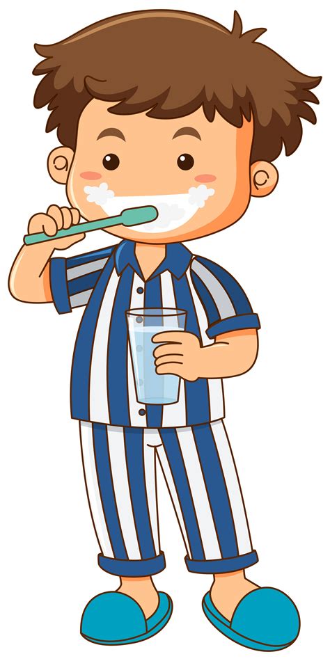 Child Brushing Teeth Clipart