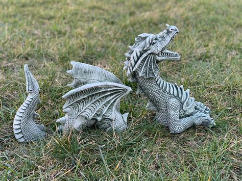 Dragon Statue Concrete Dragon Cement Dragons Garden | Etsy