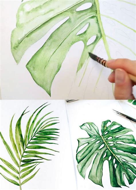 12 Easy Watercolor Leaves Painting Tutorials | Watercolor flower art ...