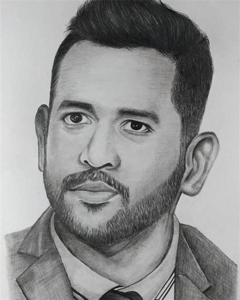 pencil sketch MS Dhoni | Pencil sketch, Sketches, Male sketch