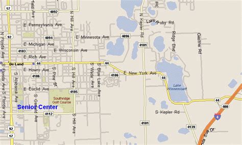 Map for Senior Center in DeLand Florida