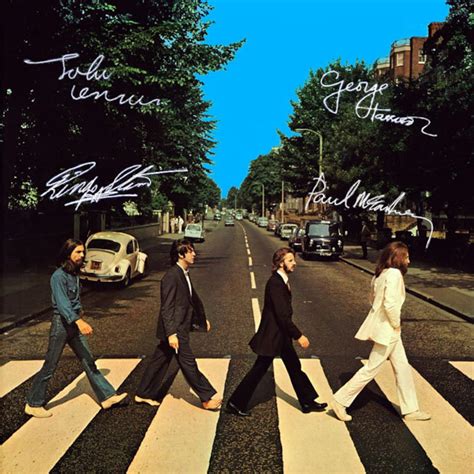 Beatles Rare Signed Abbey Road Artwork Cover LP No Vinyl Album Lennon ...