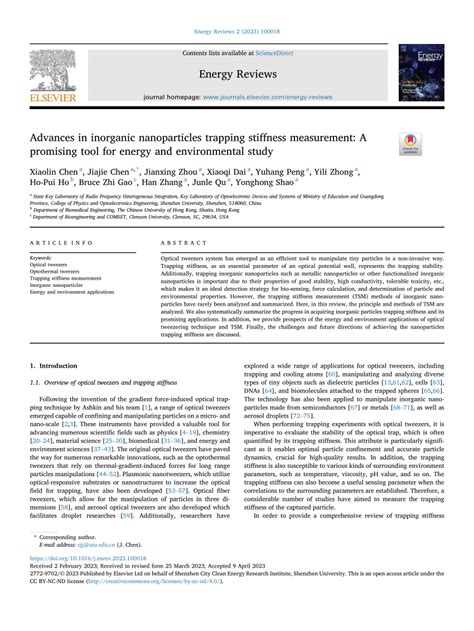 (PDF) Advances in inorganic nanoparticles trapping stiffness ...