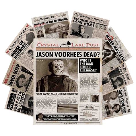 Buy AKBOK Vintage Horror Movie Newspaper Article Classic y Movie ...