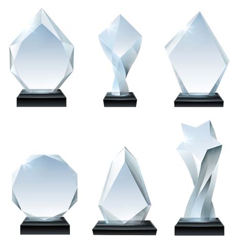 Glass trophy award. acrylic awards, crystal shape trophies and winner ...