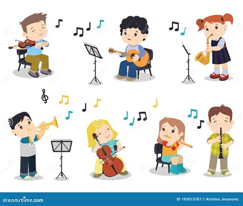 Kids With Instruments Clipart