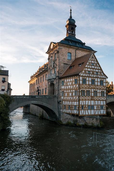 The Old Town Hall of Bamberg, Germany, at Sunset. Stock Image - Image ...