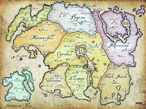 Carte de Tamriel avec échelle — Elder Scrolls Online